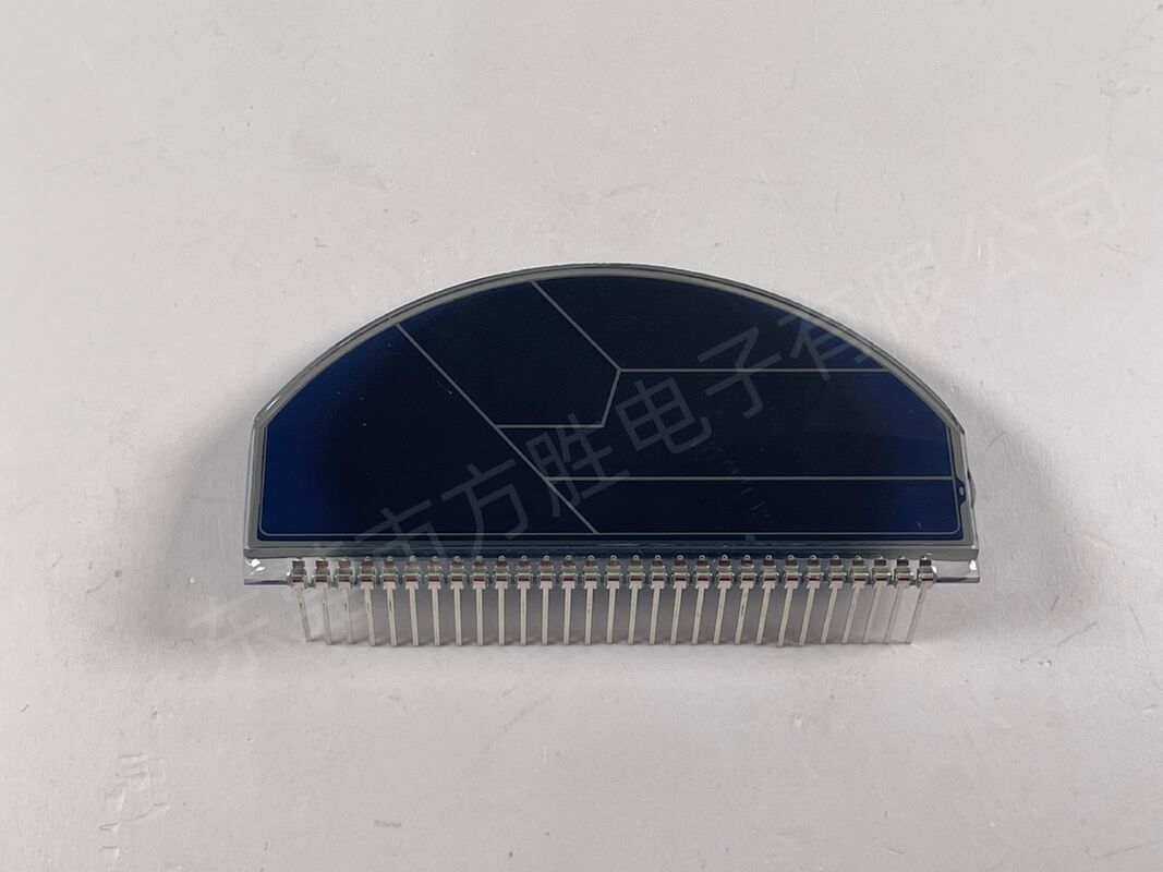 কাস্টম নীল ফিল্ম মোটরসাইকেল এলসিডি স্ক্রিন এলসিডি একরঙা ডিসপ্লে আধা-বৃত্তাকার স্পিডোমিটার এলসিডি ডিসপ্লে