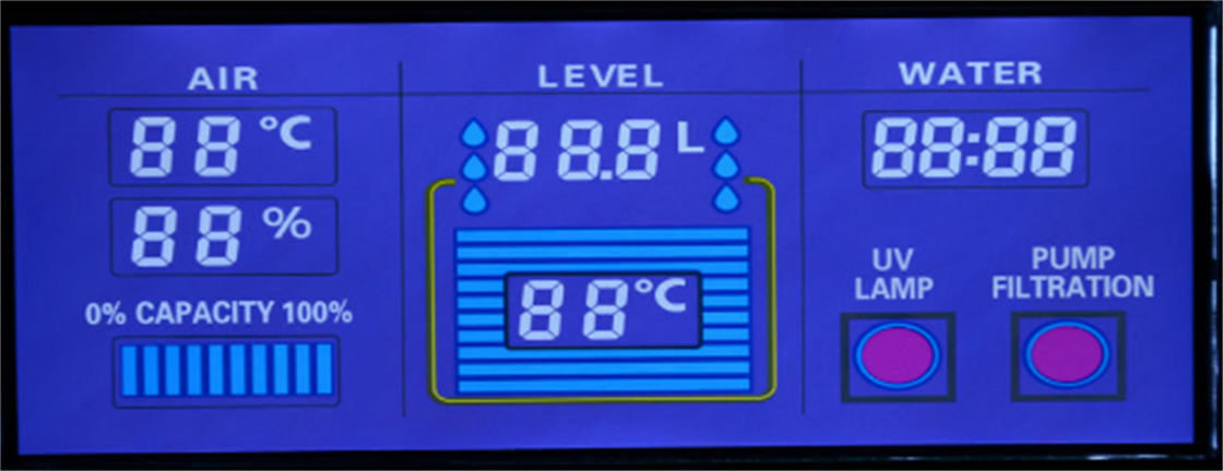 2.8 ভী HTN LCD ডিসপ্লে প্যানেল কাস্টম সেভেন সেগমেন্ট হাই কনট্রাস্ট হোয়াইট LED